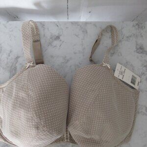 New Fit Fully Yours Bra 38K Oksana Full Coverage Tan Underwire Back Closure
